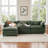 108" Modular Chenille Sectional Sofa with Movable Ottoman, Deep Seats, Side Pockets & 5 Pillows-1528537795