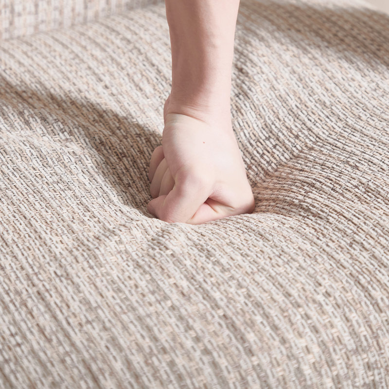 Chaise d'appoint moderne 30,5 po avec accoudoirs souples et pieds en bois massif (ensemble de 7), Beige