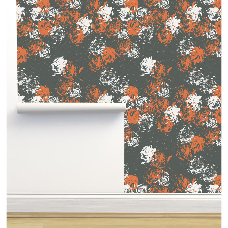 Rouleau de papier peint texturé L 2,16 pi x l 5 po Monor Designs, Orange