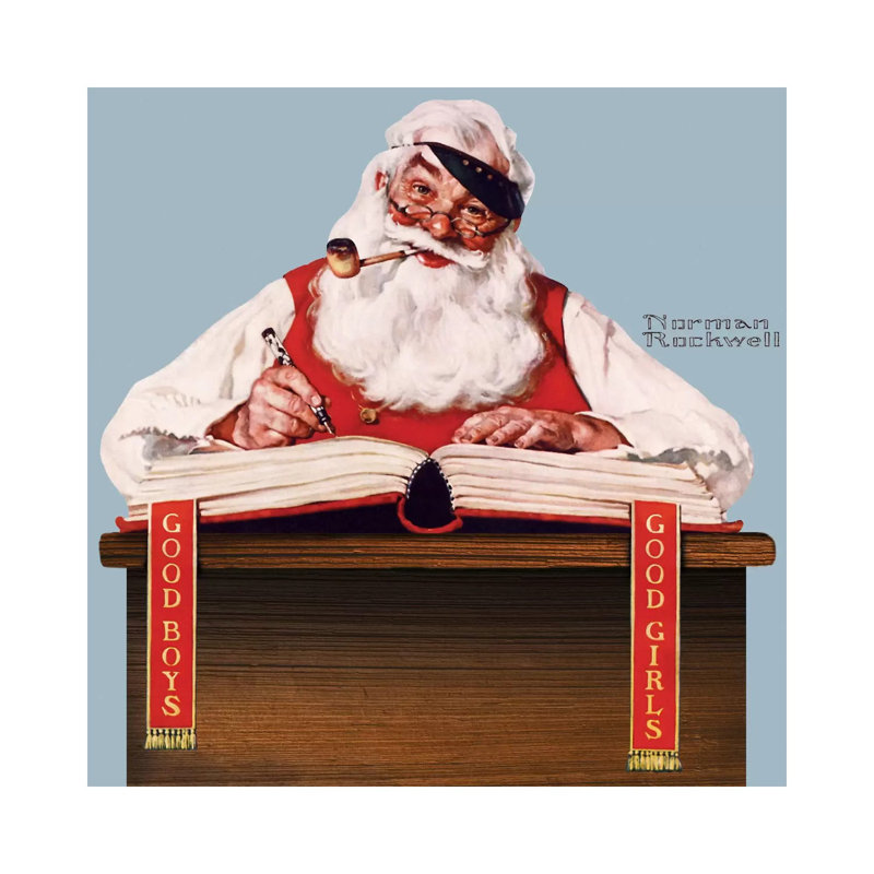 «No Christmas problème Now» par Norman Rockwell, reproduction d'art sur toile tendue, H 12 po x l 12 po x P 0,75 po