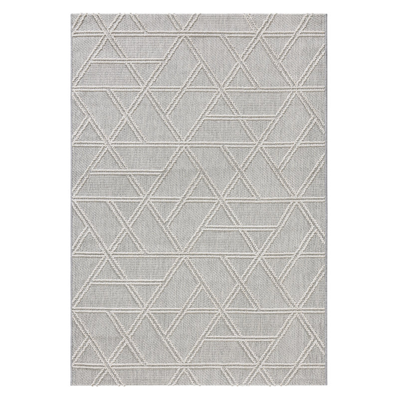 Reveica Geometric Machine Made Indoor / Outdoor Area Rug, Rectangle 80 x 150cm