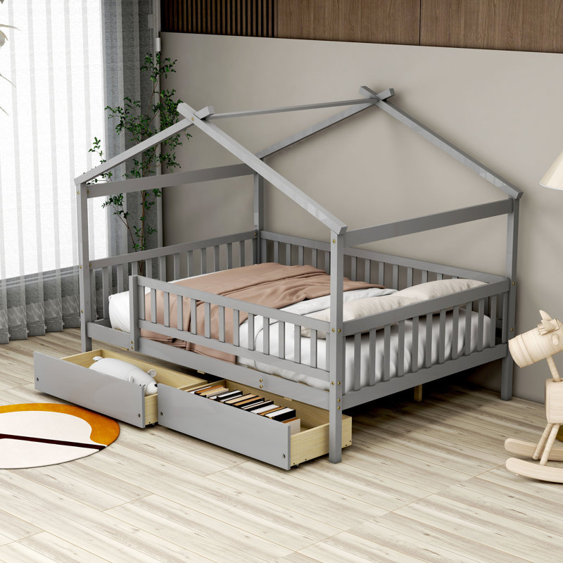 Lit pour enfant Hann, Double, Gris