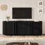 Meuble télé Mid-Century avec portes tambour rondes et tablettes réglables-1748967652