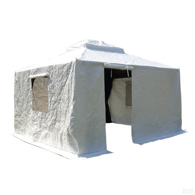 Housse pour abri de jardin 12 pi x 12 pi pour abri de jardin à toit rigide, abri de jardin d'hiver universel pour l'extérieur avec parois latérales et fenêtres en filet, housse pour abri de jardin toutes saisons imperméable et fermée