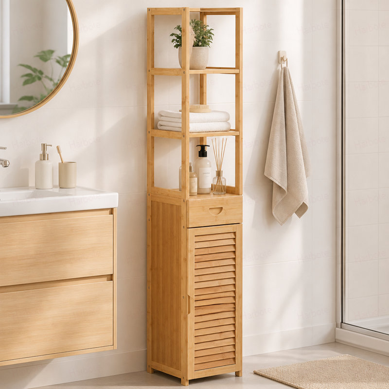 Bamboo Freestanding Linen Cabinet