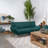 Teal Blue Flared Arm Loveseat