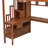 Full Size Loft Wood Bed With Desk, Book Shelves And Wardrobe With Doors And Drawer, Built-In Staircase With Storage Shelves, Loft Bed With Safety Guardrails And Solid Slats,Walnut-1545300225