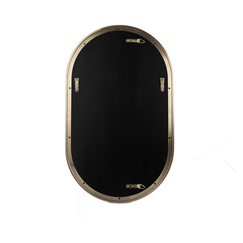 Chaya Metal Oval Wall Mirror, 91.4cm H x 55.9cm W, Brass