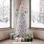 Arbre de Noël artificiel 6 pi avec branches en métal argentées et support en métal pliable