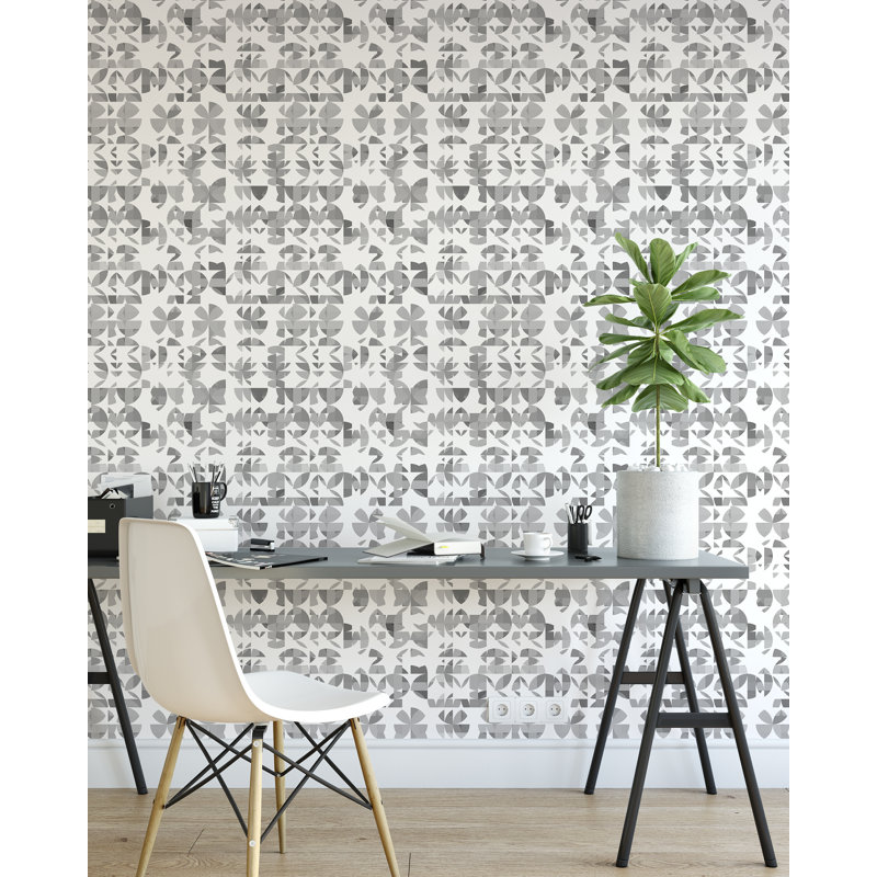 Panneau de papier peint Succulent, Gris, L 1 pi x L 2 pi