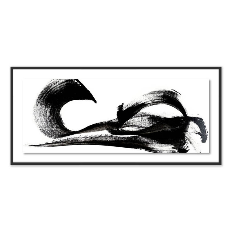 Gentle Emotion Print by Johan Gert Manschot, Black, 28" H x 60" W x 2.5" D