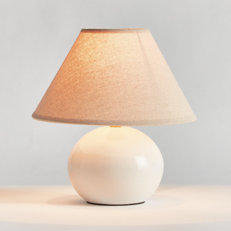Oscar Standard Table Lamp, White, 8" H x 6.5" W x 6.5" D