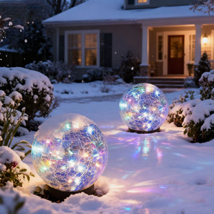 30LED Outdoor Solar Powered Garden Lights Waterproof Low Voltage Solar Lights for Porch Yard Halloween Decorations (Set of 2)