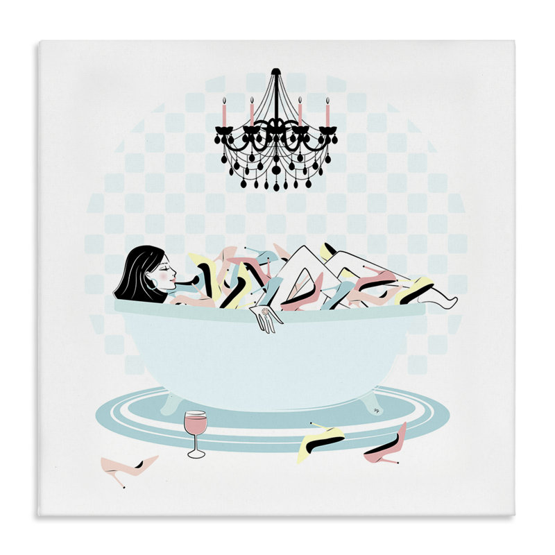 Art mural sur toile Bath Lover Bath Time, design par Martina Pavlova, H 17 po x l 17 po