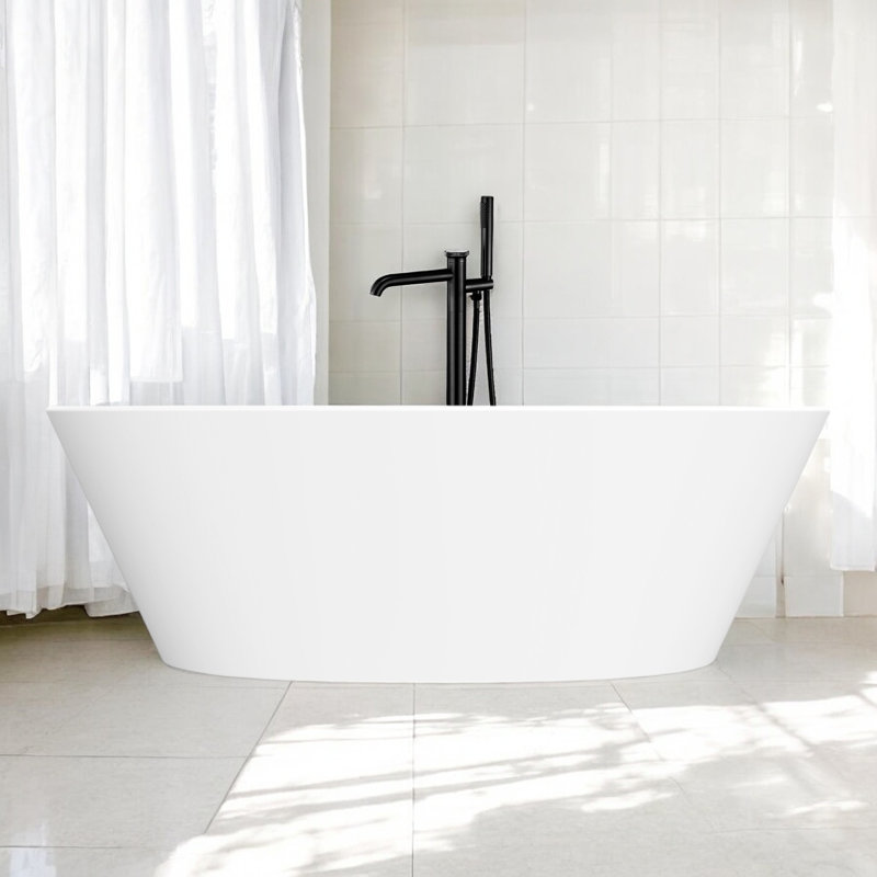 67'' X 33.5'' Freestanding Soaking Solid Surface Stone Resin Bathtub