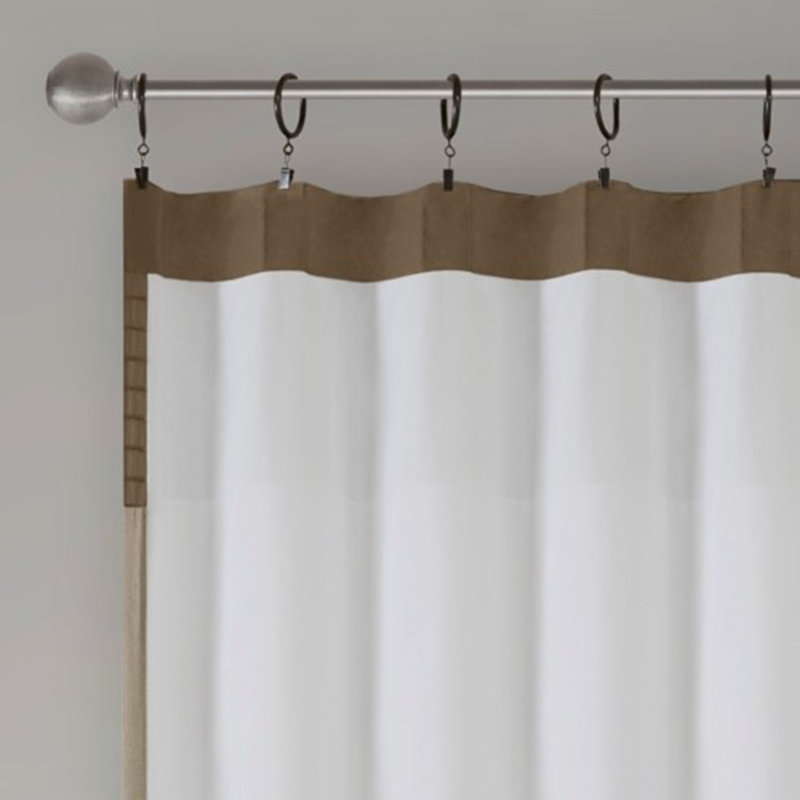 Polyoni Pintuck Curtain panel, Beige/Brown/Red