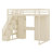 Loft Bed  With Storage Staircase, Dressing Table, Wardrobe, USB Charging Ports-10576810