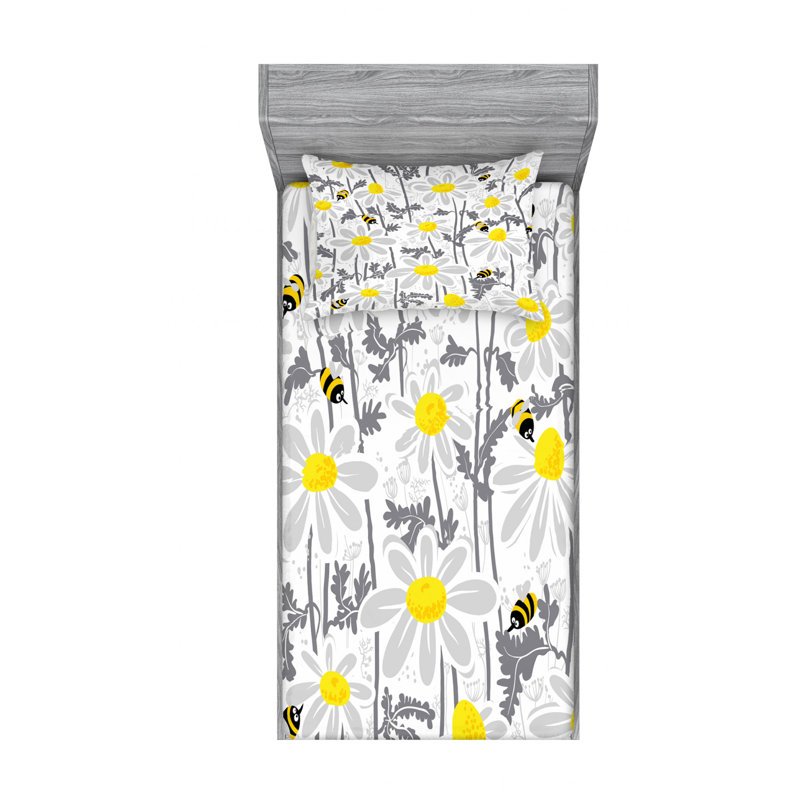 Microfiber Floral Sheet Set, Twin