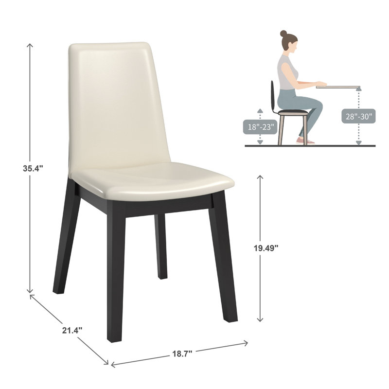 Ensemble de salle à manger Cipolla 47 po, 5 pièces, table de salle à manger, chaises en simili cuir blanc