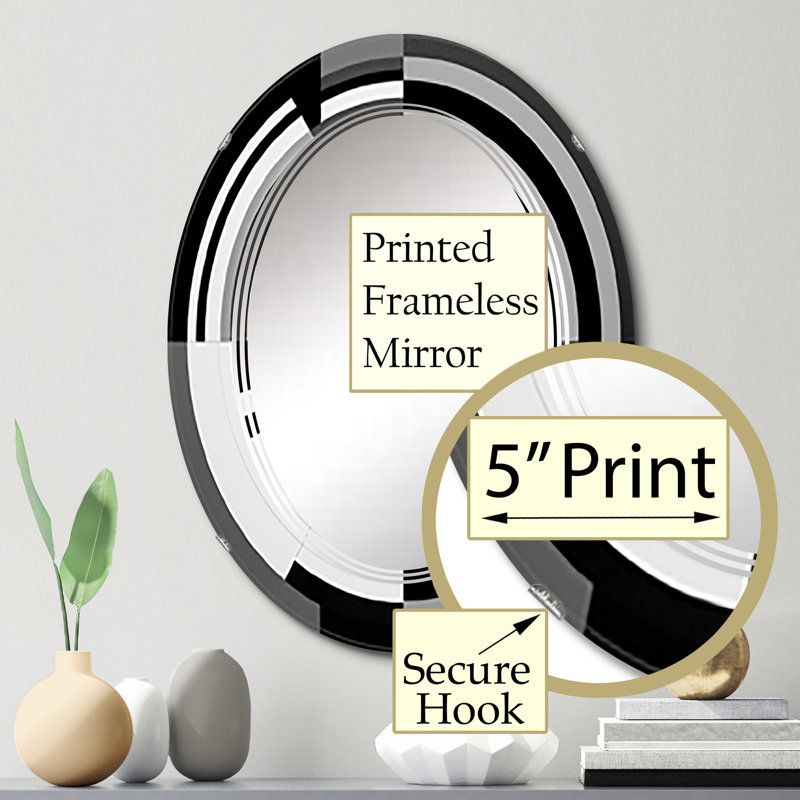 Beid - Miroir mural moderne ovale, 30 po x 20 po