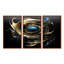 Organique, bleu, liquide, or, tourbillon, ensemble d'art mural spirales abstraites-855314762-855314752