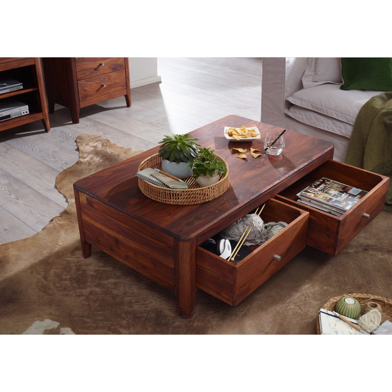 Brooklyn Solid Wood Four Leg Coffee Table with Storage