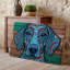 Toile, «A Vibrant Stylized Portrait of a Dog Caractérized By An Wall Art», patchwork complexe de motifs et de textures colorés-320106889