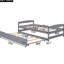 Lit plateforme gris simple avec lit gigogne - Stabilité de la chambre dans l'amélioration de l'espace