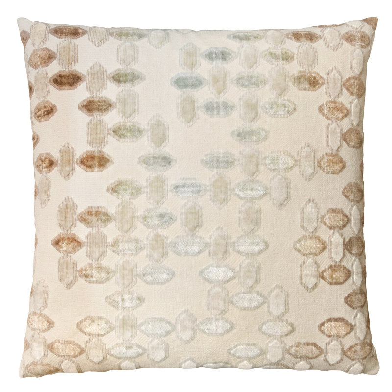 Jewel Square Woven Jacquard Pillow, Agave, Square, 26"H x 26"W