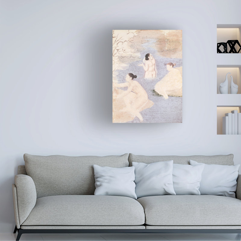 «Indian School Three Bathers», art sur toile, H 19 po x l 14 po