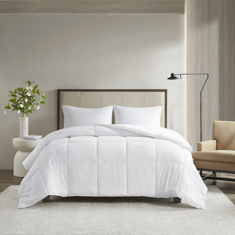 300 Thread Count Cotton Percale Luxury Down Alternative Comforter, Twin XL, White