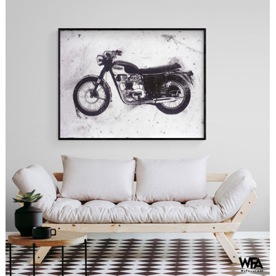 Moto noir par JB Hall, décor de vélo noir et blanc, garage garage