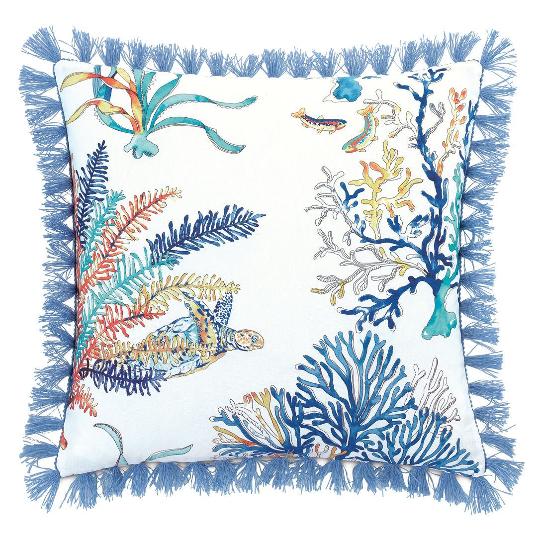 Castaway Brush Fringe Decorative Pillow Eastern Accents