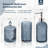 Blue Bathroom Accessories Set, 4 Pack Light Blue Bathroom Decor Accessory Sets Complete, Diamond Glass Soap Dispenser And Toothbrush Holder Set For Bath Counter Organizer Essentials