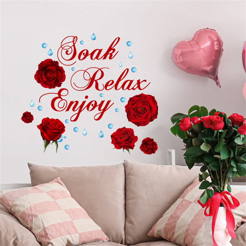 Autocollants muraux décoratifs Soak Relaxs Red Rose's Day Atmospheres