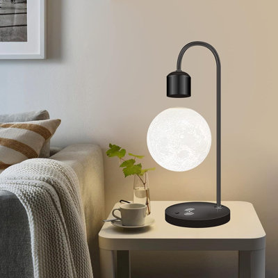 Lampe de lune à lévitation magnétique avec coussin de charge sans fil, veilleuse à DEL 3D, décor de bureau flottant sans gravité pour cadeau de fête à domicile