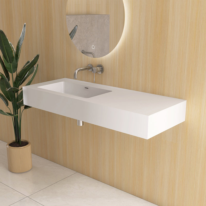 Lavabo de salle de bain mural 47 "à surface solide