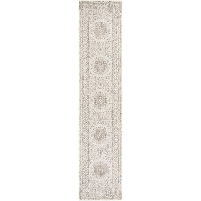 Tapis gris transitionnel Hintz, Tapis de couloir 2 pi 7 po x 12 pi