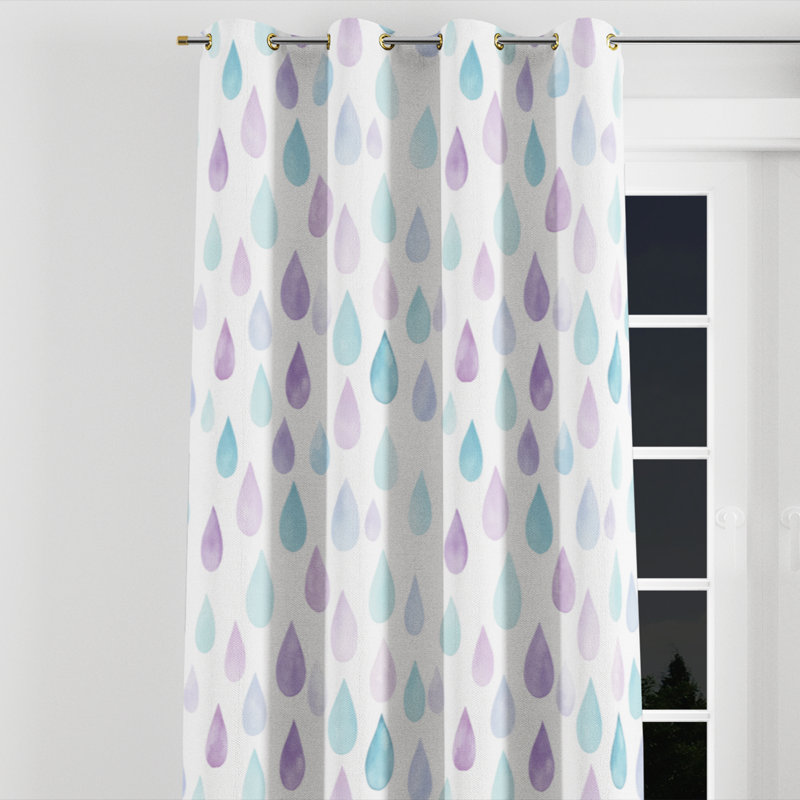 Rideau obscurcissant Kids Raindrops, Œillets dorés, L 52 po x L 90 po