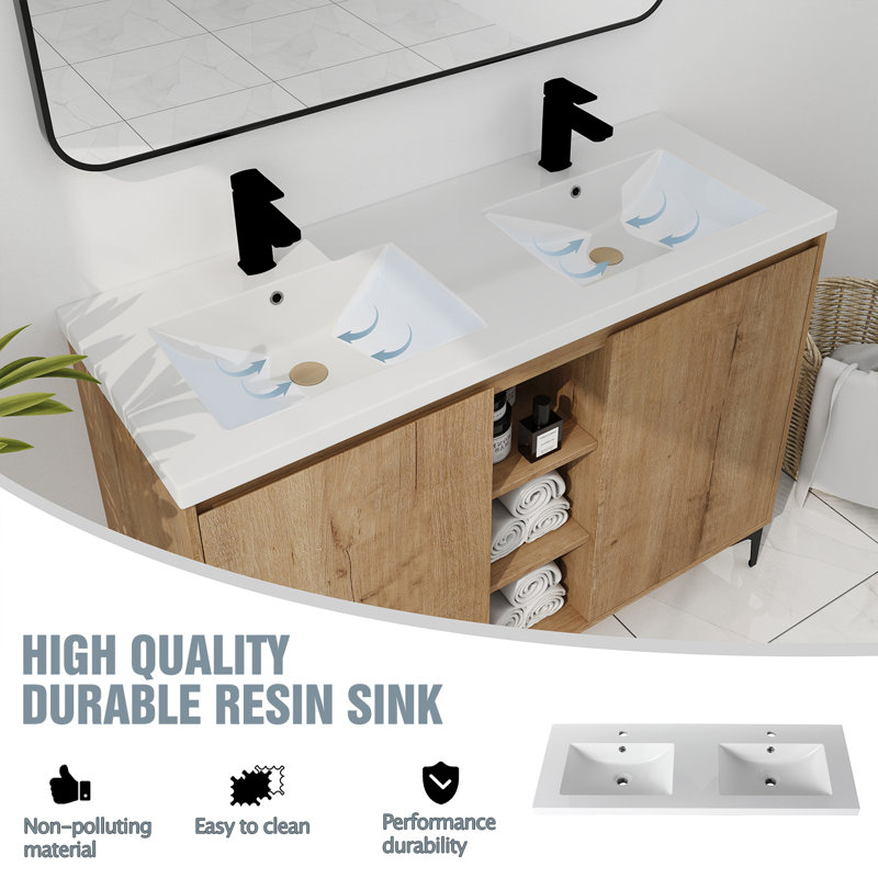 Ensemble de meuble-lavabo simple 47,6 avec comptoir Hallmundur