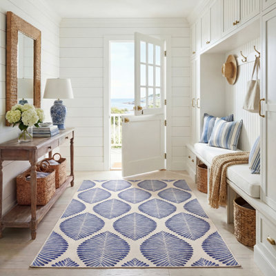 Tapis d'intérieur / extérieur à motif géométrique Lueck Performance