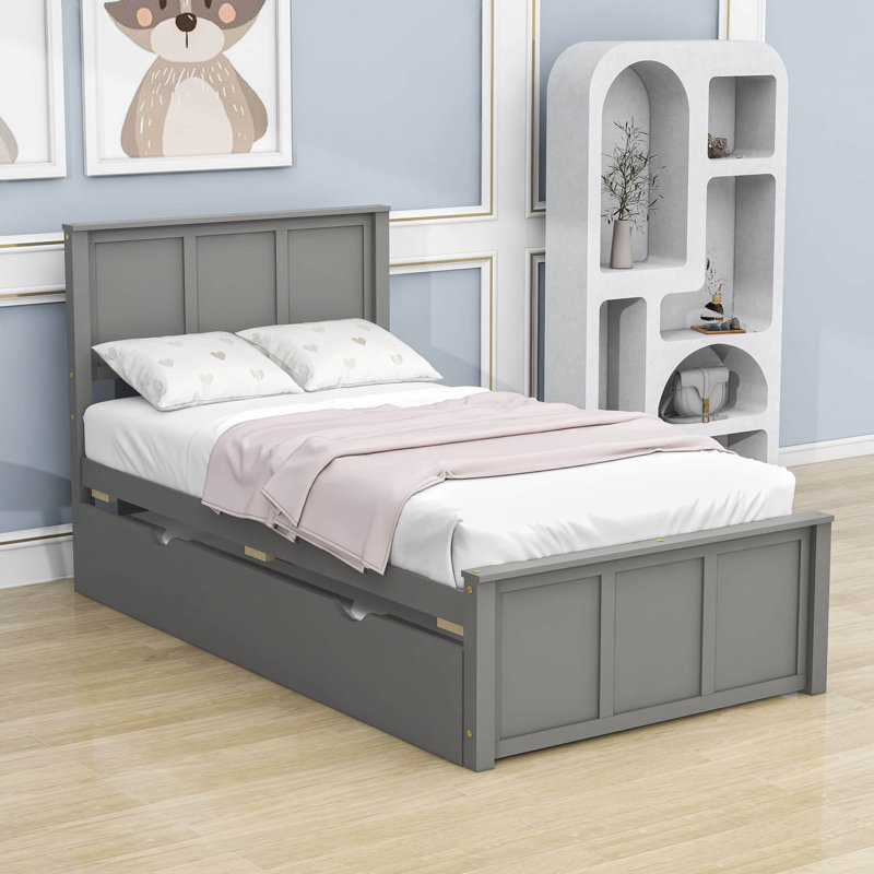 Deshannon Twin Size Wood Bed with Trundle, Espresso