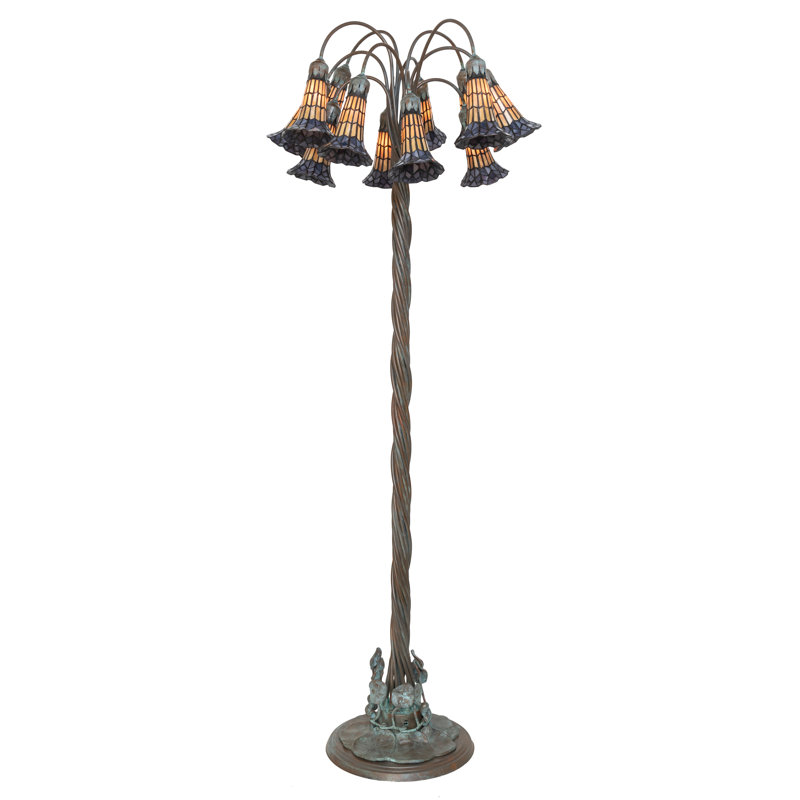 Tiffany Pond Lily Floor Lamp, Purple/Amber