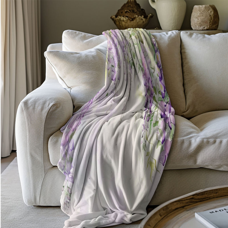 Soft Floral Designs - 1 pièce Sherpa Premium, Lit simple