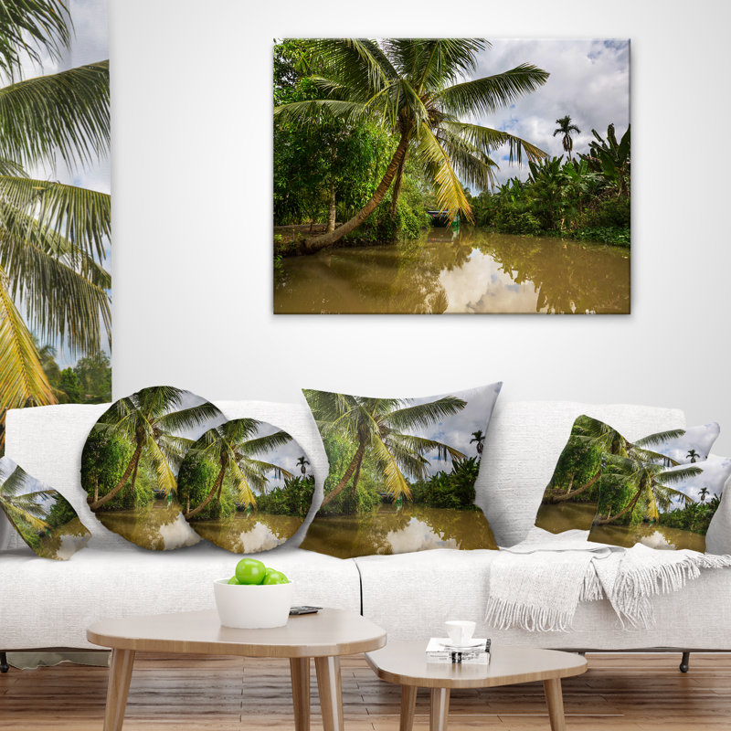 Coussin Tropical River, 16 po x 1 po, Carré