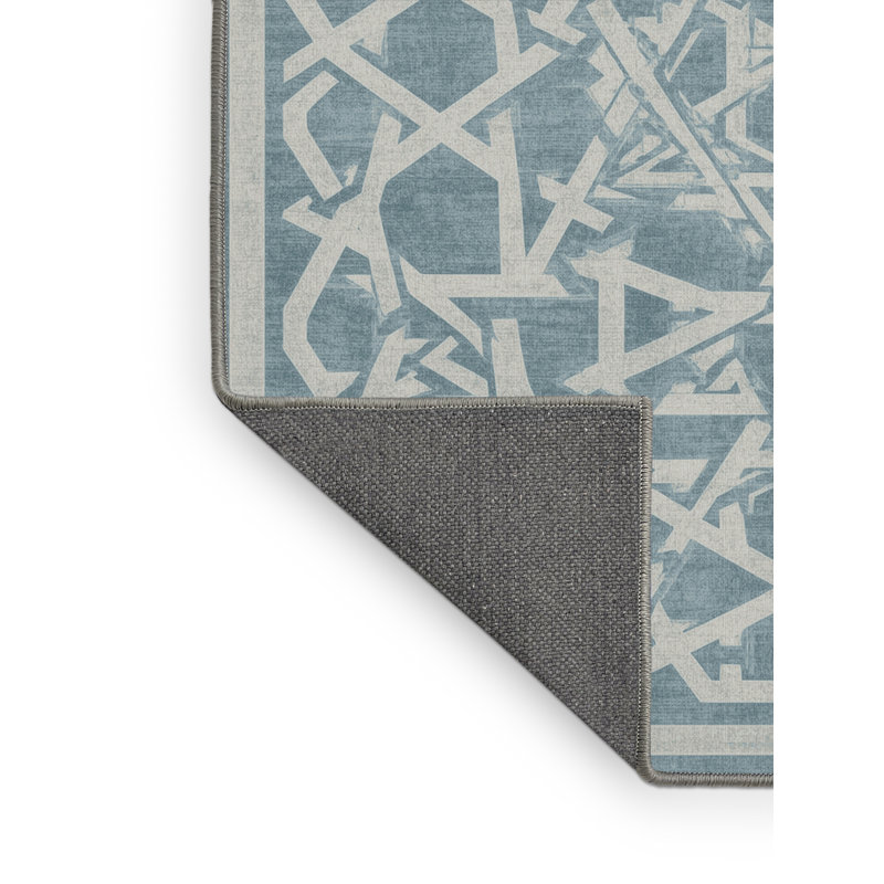 Soft Plush Farner Hanukkah Modern & Contemporary Abstract Area Rug in Brown – Gray Binding, 4x6