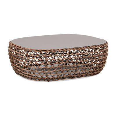 Demarrea 40.5" Oval Woven Patio Coffee Table