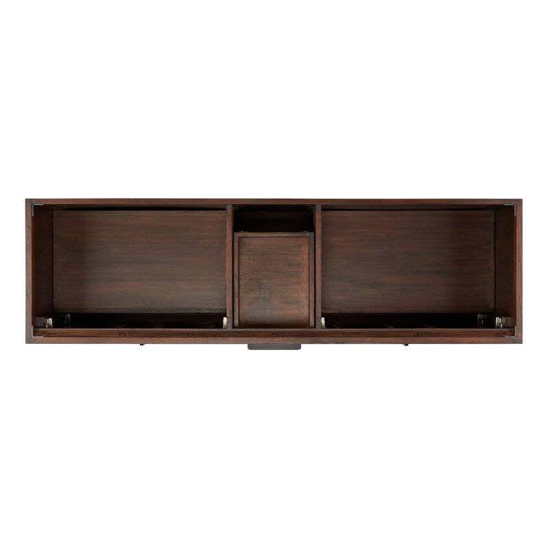 72" Aliso Double Bathroom Vanity Set with Rectangular Undermount Sinks, Carrara Marble / Java , 8" Widespread