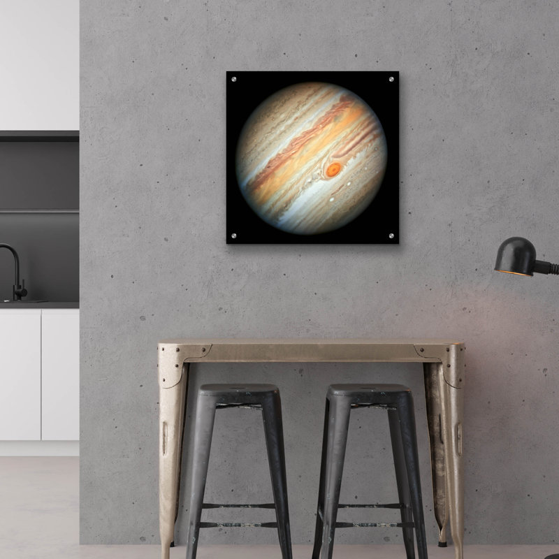  «Jupiter 2» par la téléscope Hubble de la NASA, art mural en verre acrylique, 24 po x 24 po, H 24 po x l 24 po