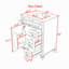 Meuble-lavabo autoportant avec lavabo en céramique, tiroir rabattable, 3 tiroirs et tablette réglable-2071690200